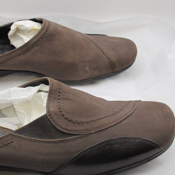 Sesto Meucci of Florence brown nubuck walker slip-on with leather accents in 8.5 - Picture 2 of 8